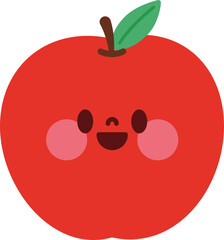 Cute fruit characters smiling cutely