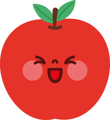 Cute fruit characters smiling cutely