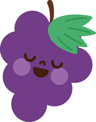 Cute fruit characters smiling cutely