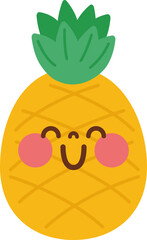 Cute fruit characters smiling cutely