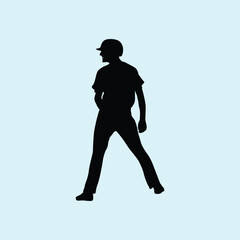 Baseball Player Athlete Silhouette Vector