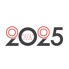 Modern 2025 New Year design with overlapping numbers and text. Vector