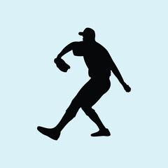 Baseball Player Athlete Silhouette Vector