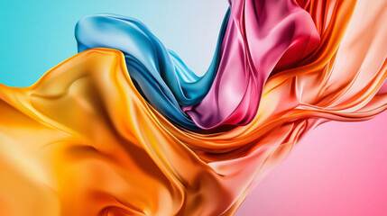 Obraz premium Colorful fabric wave on a vibrant background