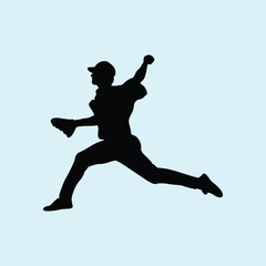 Baseball Player Athlete Silhouette Vector
