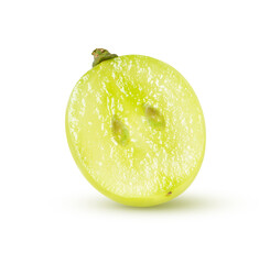 Green grape on white