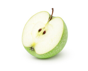 Green apple on white