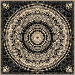 Obraz premium carpet or tile pattern 2D illustrator doodle wallpaper