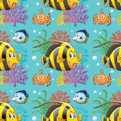 Colorful Underwater Fish Pattern