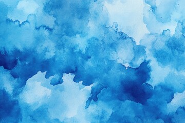 Fototapeta premium Clouds in Blue Watercolor Sky