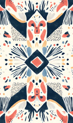 Obraz premium carpet or tile pattern 2D illustrator doodle wallpaper