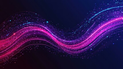 Fototapeta premium Explore a vibrant abstract background of tech connections with lines and dots, showcasing the flow of digital data.