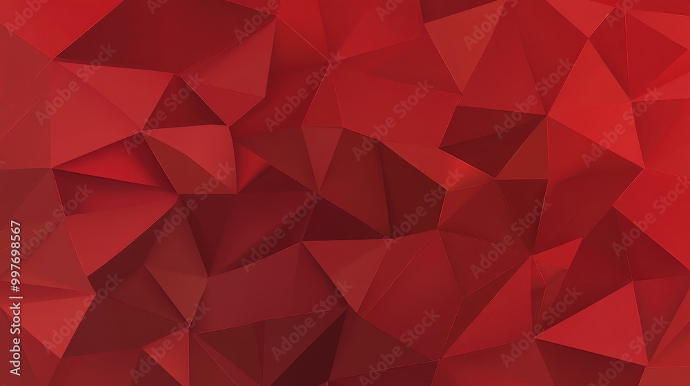 Poster A vibrant 2D red polygonal background, perfect for adding a modern, cartoonstyle flair to any design project.