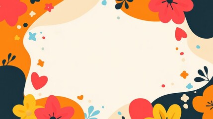 Fototapeta premium A vibrant abstract flower background with modern flat textures, bringing a fresh, playful touch to any design.