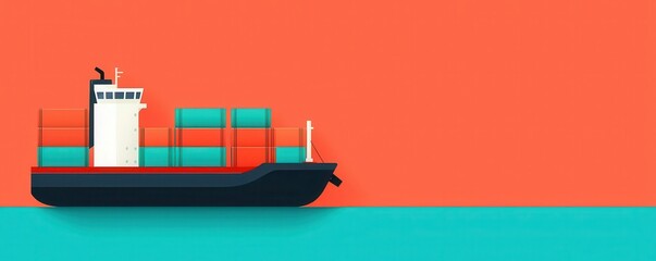 Obraz premium Export restrictions, shipping blocked at border, flat design illustration