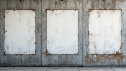 Mockup Blank Canvases on a Weathered Outdoor Wall. Generated by AI