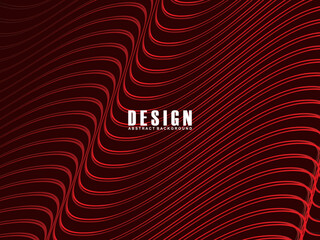 Abstract red glowing geometric lines on dark red background. Modern shiny red wavy lines pattern. Futuristic technology concept, suitable for covers, posters, banners, brochures, websites, etc.