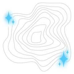 Abstract tree rings and sparkling stars. Vector topographic map concept. Seamless background.