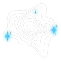 Abstract tree rings and sparkling stars. Vector topographic map concept. Seamless background.