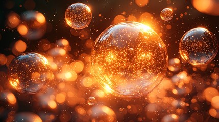 A glowing golden bubble diffusing energy into the transparent skin cells around it