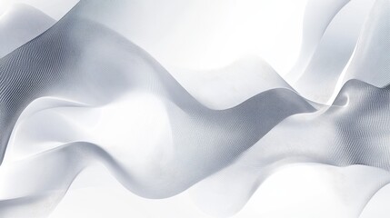 Obraz premium Abstract White and Grey Wavy Lines on White Background