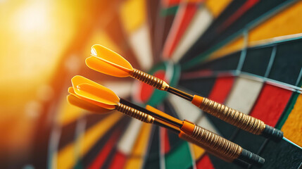 Darts strike the bullseye on target boards, symbolizing precision in project management and scope definition.