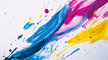 Fototapeta premium Colorful abstract paint splash, white background