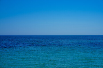 Brilliant blue Adriatic sea near Monopoli italy on a clear day