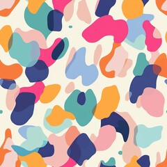 Seamless Pattern Of Pastel Abstract Blobs