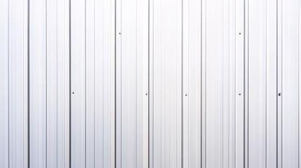 Vertical metal panel wall, white isolate background