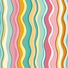 Seamless Pattern Of Pastel Candy Stripes
