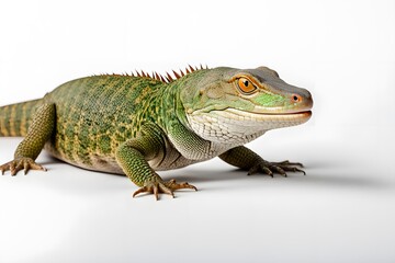 Fototapeta premium Caiman lizard on white background, AI Generated