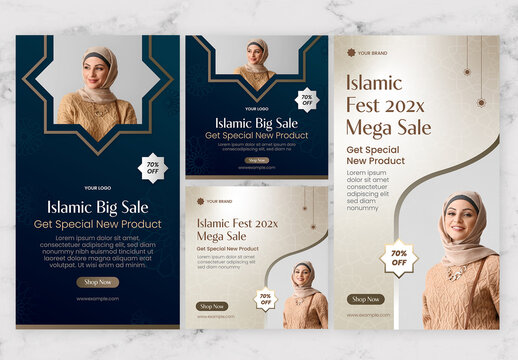 Navy Blue and  White Sale Social Media Post And Story