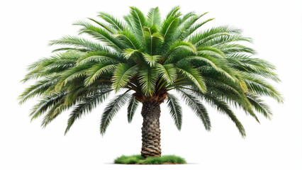 Obraz premium Dates palm tree cut out on white background, dates, palm tree, isolated, white background, tropical, fruit, agriculture