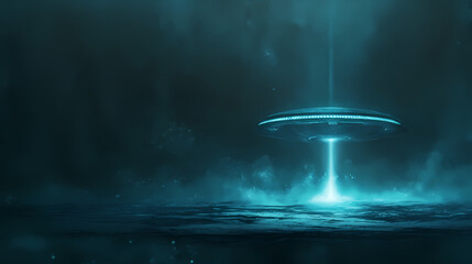 Alien artifact focus on an unusual alien artifact glowing in the dark, with a mysterious background, empty space left for text. Alien Artifact. Illustration