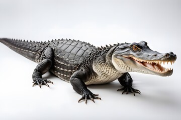 Naklejka premium Chinese alligator on white background, Ai generated