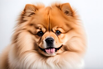 Obraz premium Chow pom dog on white background, Ai Generated