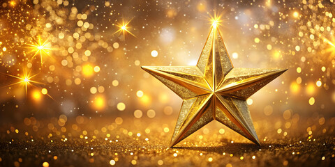 Golden christmas star wallpaper with shimmering metallic details, golden, christmas, star, wallpaper, metallic