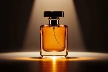 bottle of perfume mockup for design on black background