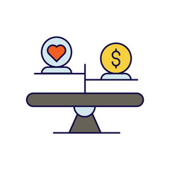 balance color line icon with white background vector stock illustration