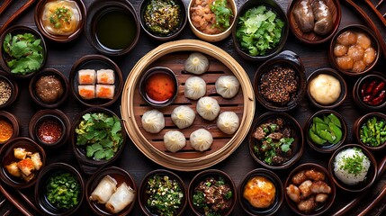 Dim Sum Feast: A Table Spread of Delicious Chinese Delicacies