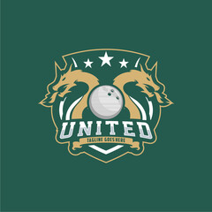 professional bowling club badge logo design