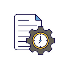 time management color line icon with white background vector stock illustration