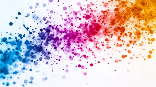 A vibrant scatter plot graph with a strong positive correlation, showcasing data visualization, trend analysis, growth, and connection.