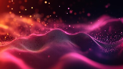 Abstract Wavy Background with Pink and Orange Lights