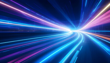 futuristic neon line race speed fiber optic internet
