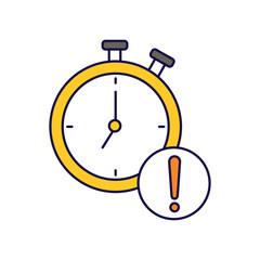 deadline color line icon with white background vector stock illustration