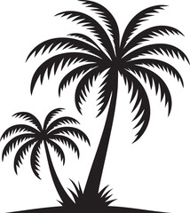  Palm tree silhouette vector illustration