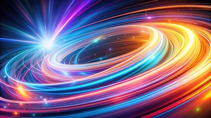 Abstract swirling light trails in vibrant colors, abstract, light trails, swirling, vibrant, colors, neon, streaks, motion