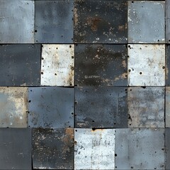 Seamless Pattern Of Distressed Metal Plates